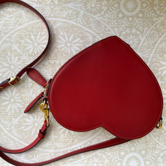 Coach Red Heart Crossbody Bag with Leather Strap - LIMITED EDITION - Picture 2 of 4